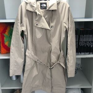 The North Face Light Beige Rain Coat with Belt